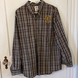 Midnight Sun brewing Co. Gray and black button down shirt